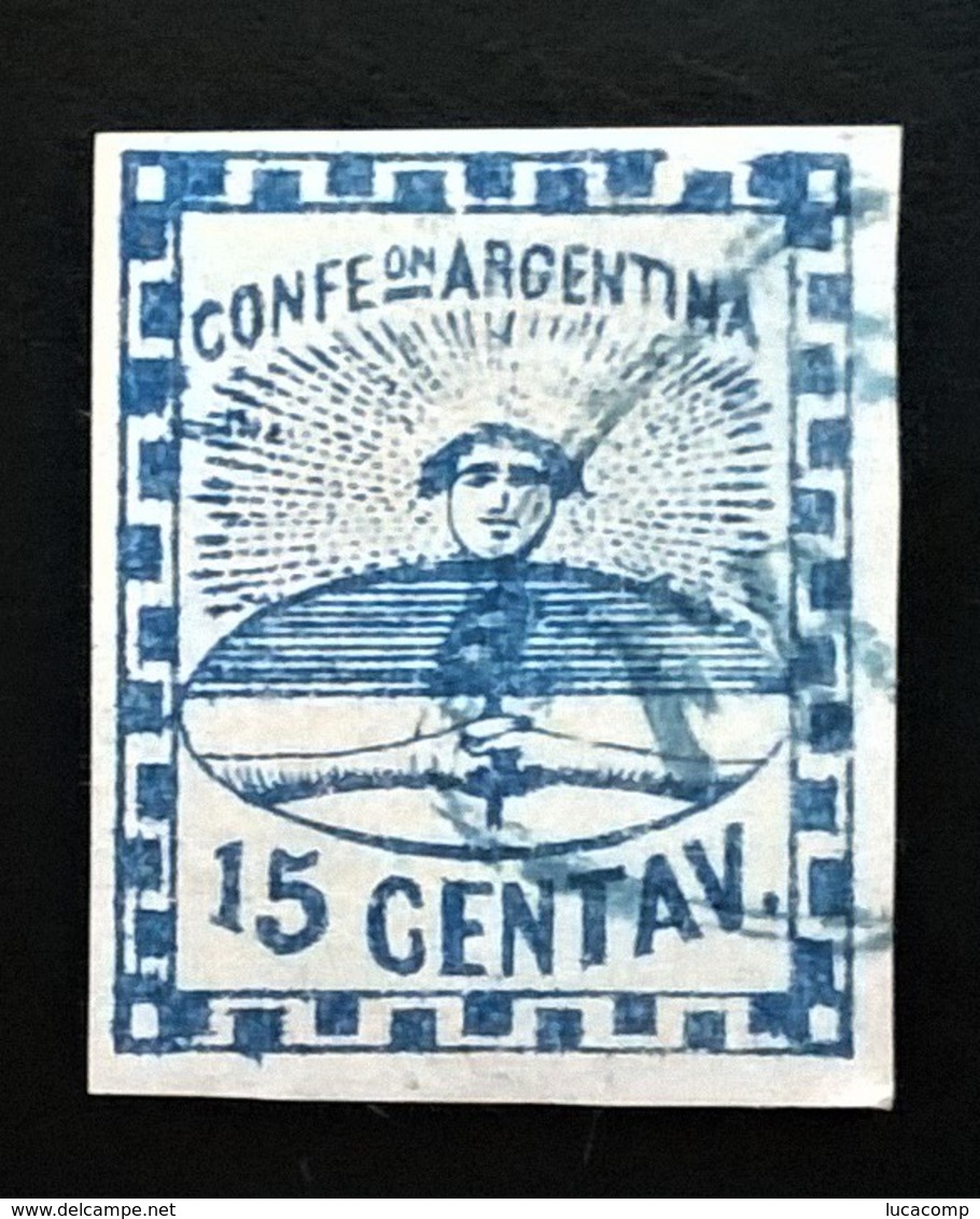 Argentina, Confederación GJ 3g Recuadro Abierto 1858 Franca Paraná L11941 - Used Stamps