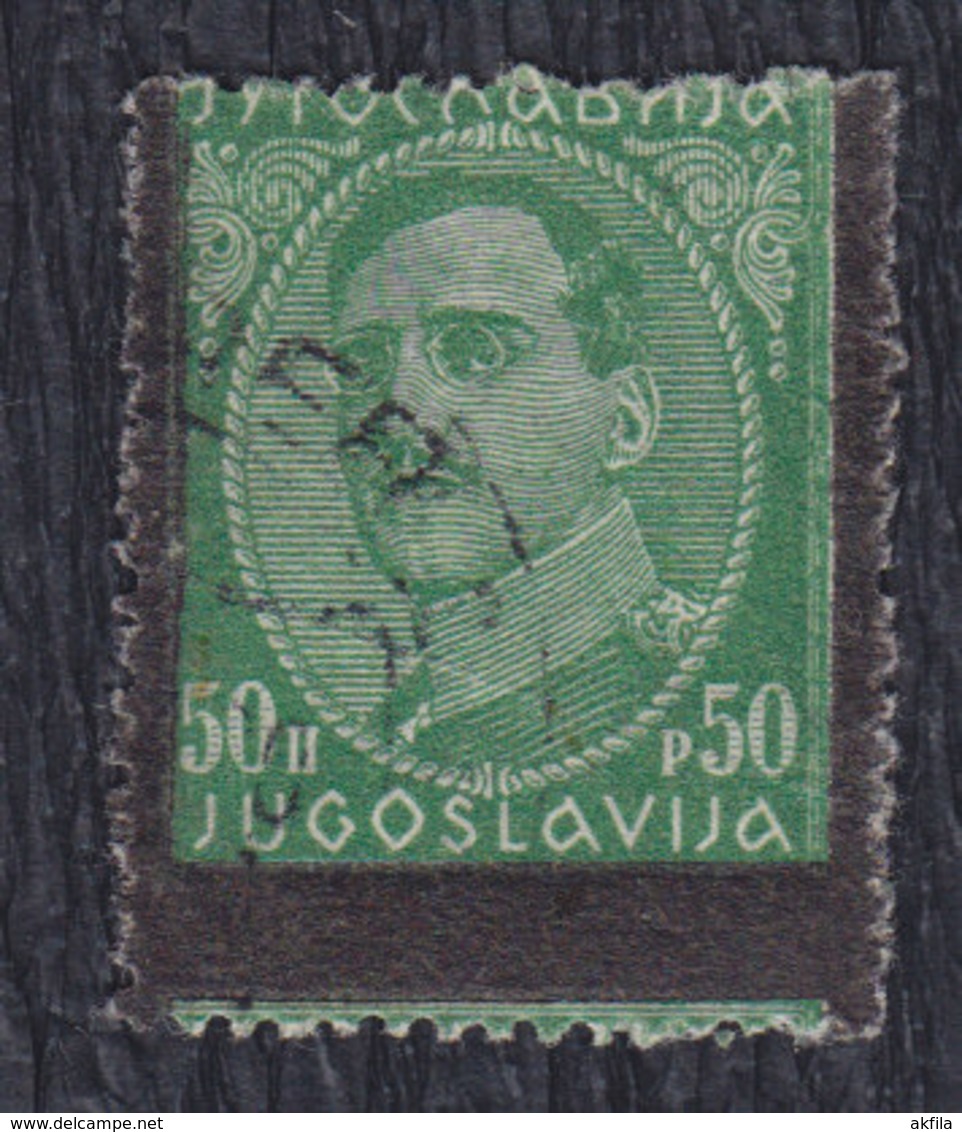 Kingdom Of Yugoslavia 1934 King Aleksandar, Error - Moved Black Frame, Used (o) Michel 286 - Non Dentelés, épreuves & Variétés