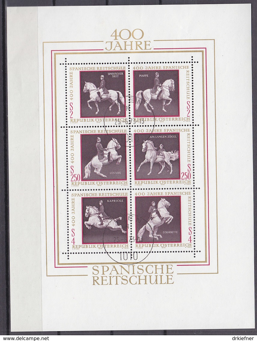 ÖSTERREICH Block 2, Gestempelt, 400 Jahre Spanische Reitschule, 1972 - Blocks & Sheetlets & Panes