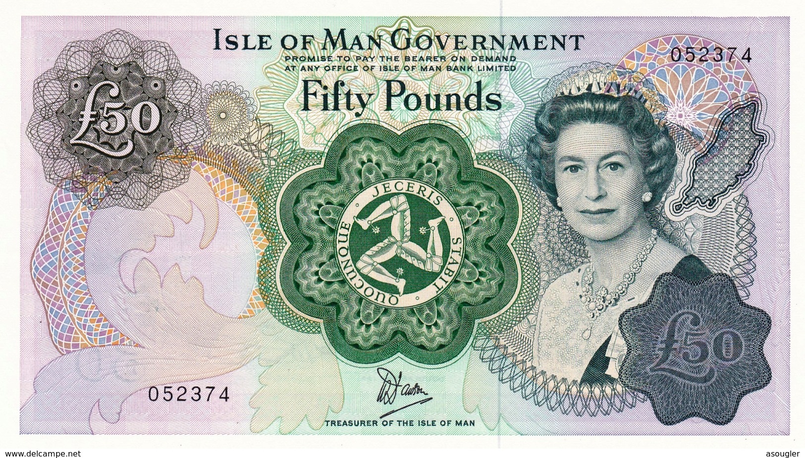 ISLE OF MAN 50 POUNDS ND 1983 UNC P-39a "free Shipping Via Registered Air Mail" - 50 Pounds