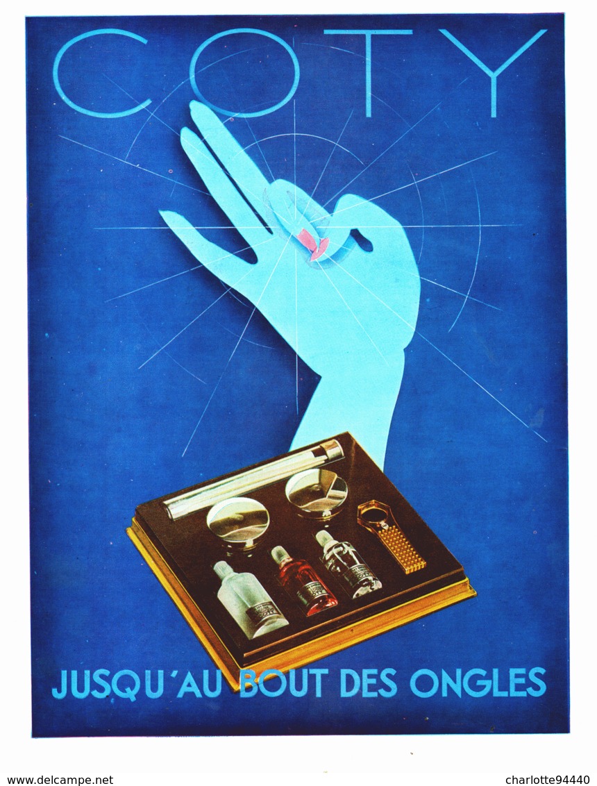 PUB PARFUM  " COTY "  1930  ( 1 ) - Autres & Non Classés