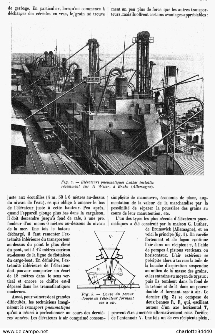 LA MANUTENTION PNEUMATIQUE DES GRAINS   1914 - Autres & Non Classés