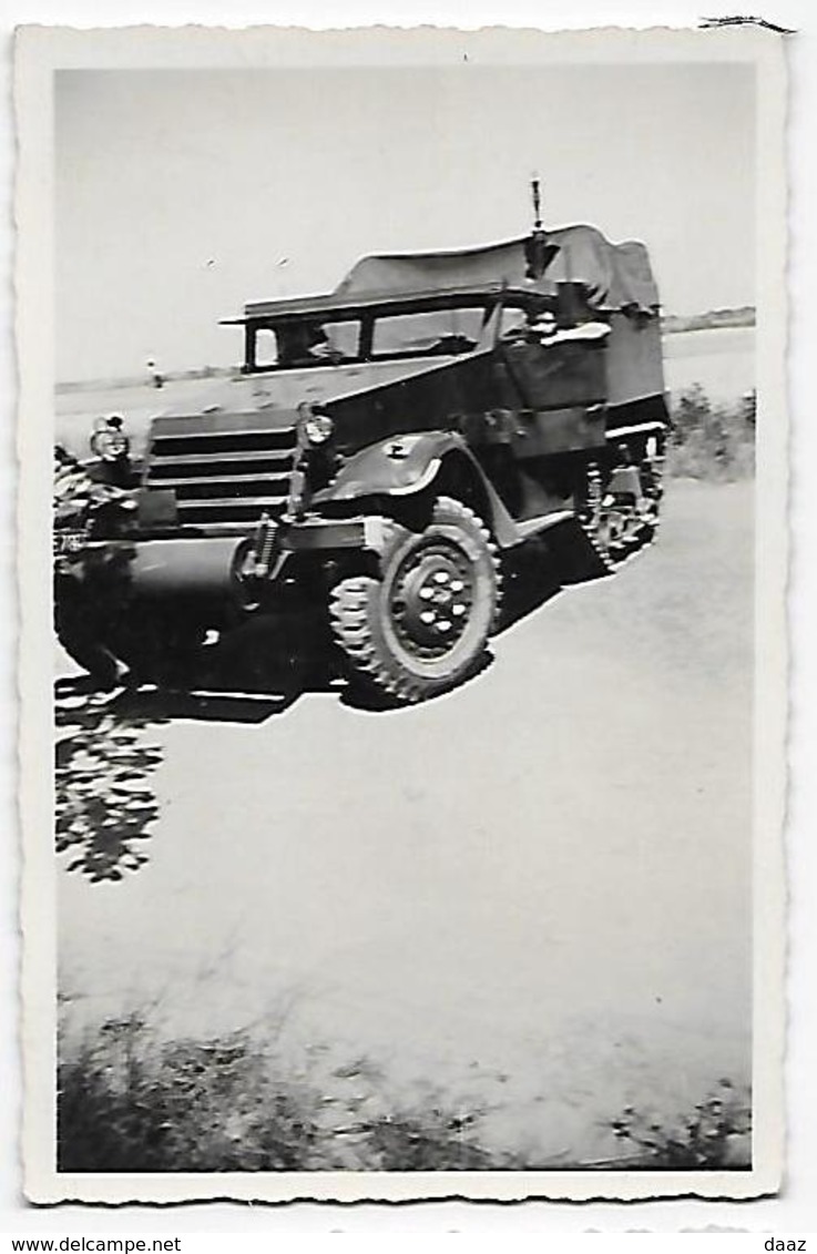 Soldat Armée Belge Dans Un Halftrack Matériel Militaire 1954  Photo 6x9 - Guerre, Militaire