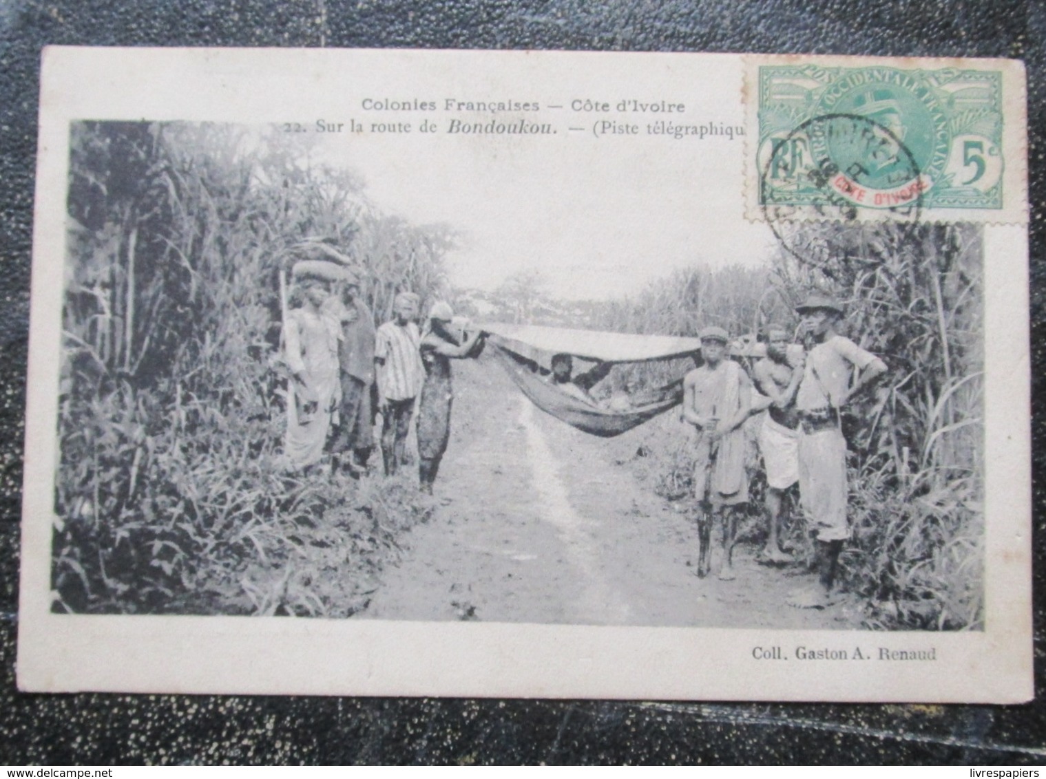 Cote D'ivoire Sur La Route Bondoukou  Telegraphe  Cpa Timbrée  Afrique Noire - Elfenbeinküste
