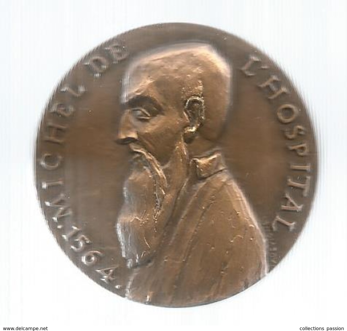 Médaille ,tribunal De Commerce De BORDEAUX, 1964 , Michel De L'Hospital,73 Gr.,bronze, Diam. 50 Mm , Frais Fr 2.95 E - Professionnels / De Société