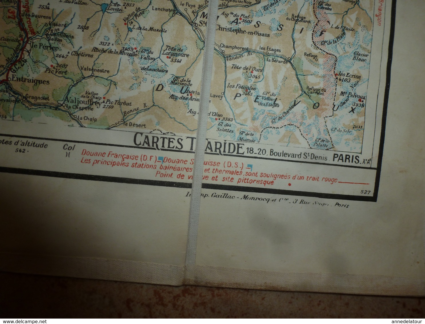 Carte routière toilée   TARIDE    N° 14  ---->  Lyonnais - Savoie - Dauphiné