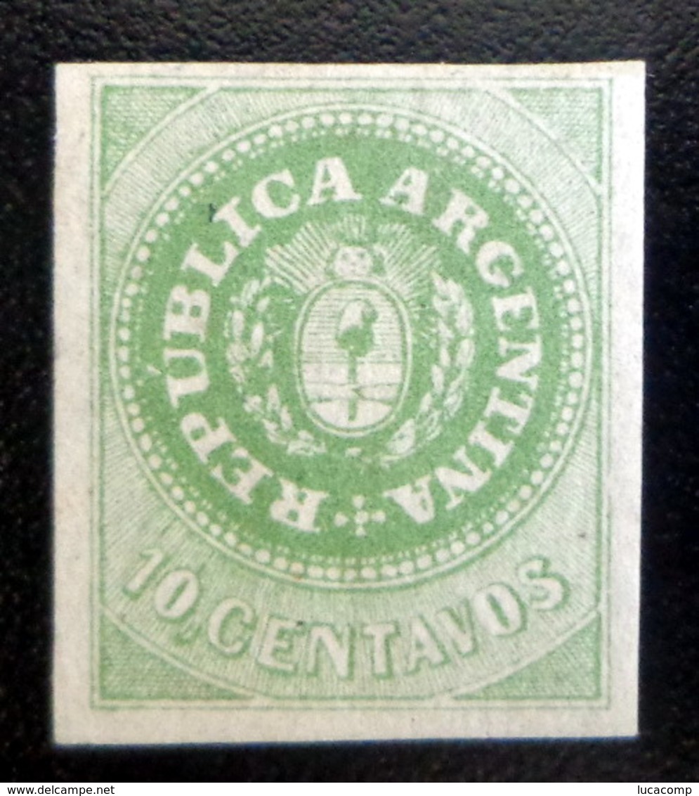 Argentina, Sello GJ 8 Escudito 10c Con Acento Nuevo L9545 - Unused Stamps
