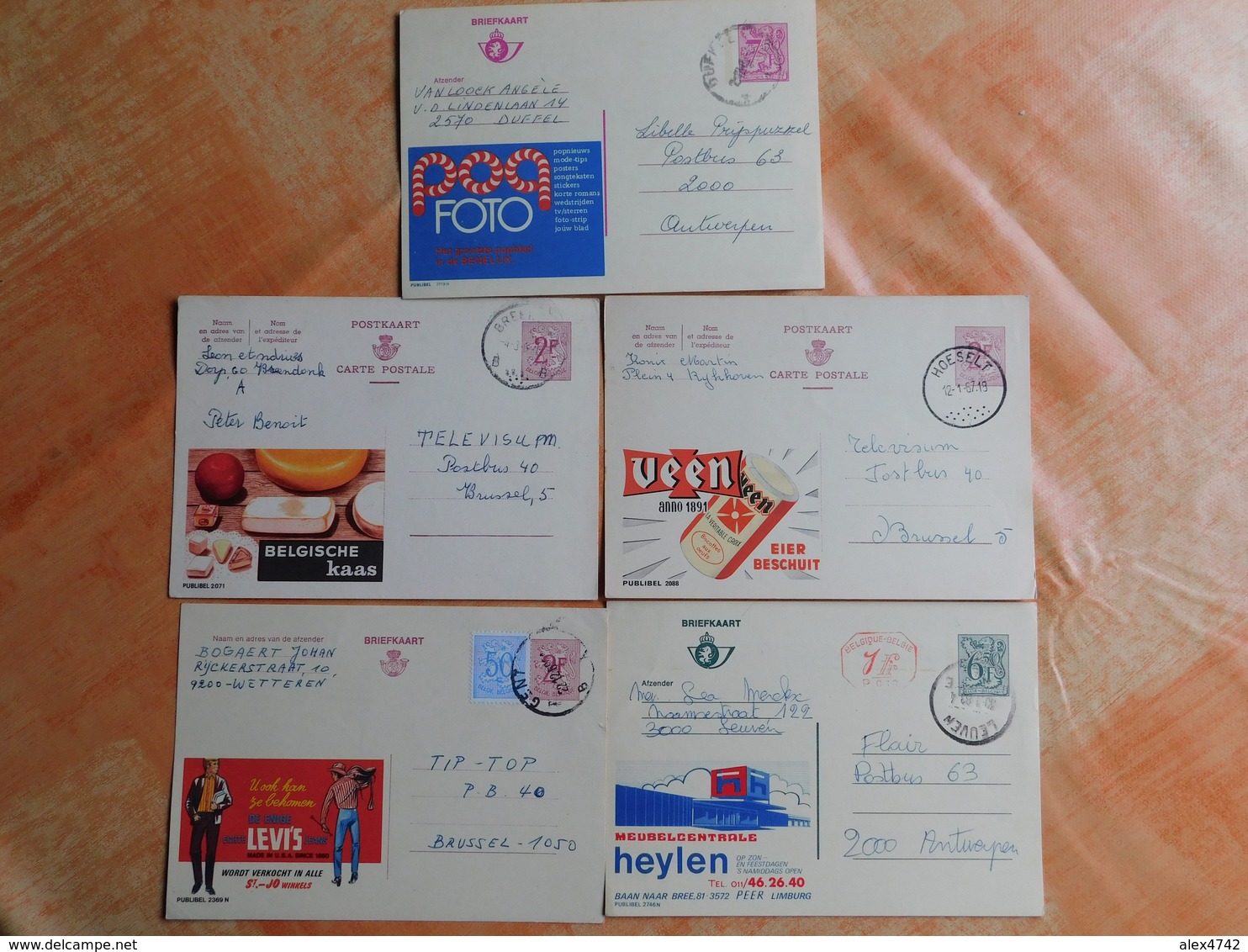 5 Entiers Postaux Publibel (L6) - Publibels