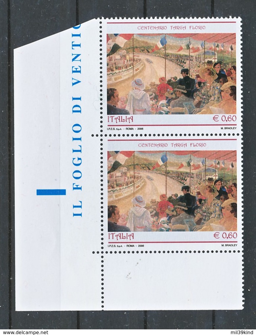 TIMBRE - ITALIE - 2006. CENTENARY OF TARGA FLORIO CIRCUIT . CENTENARIO DEL CIRCUITO TARGA FLORIO- MNH** - Non Classés