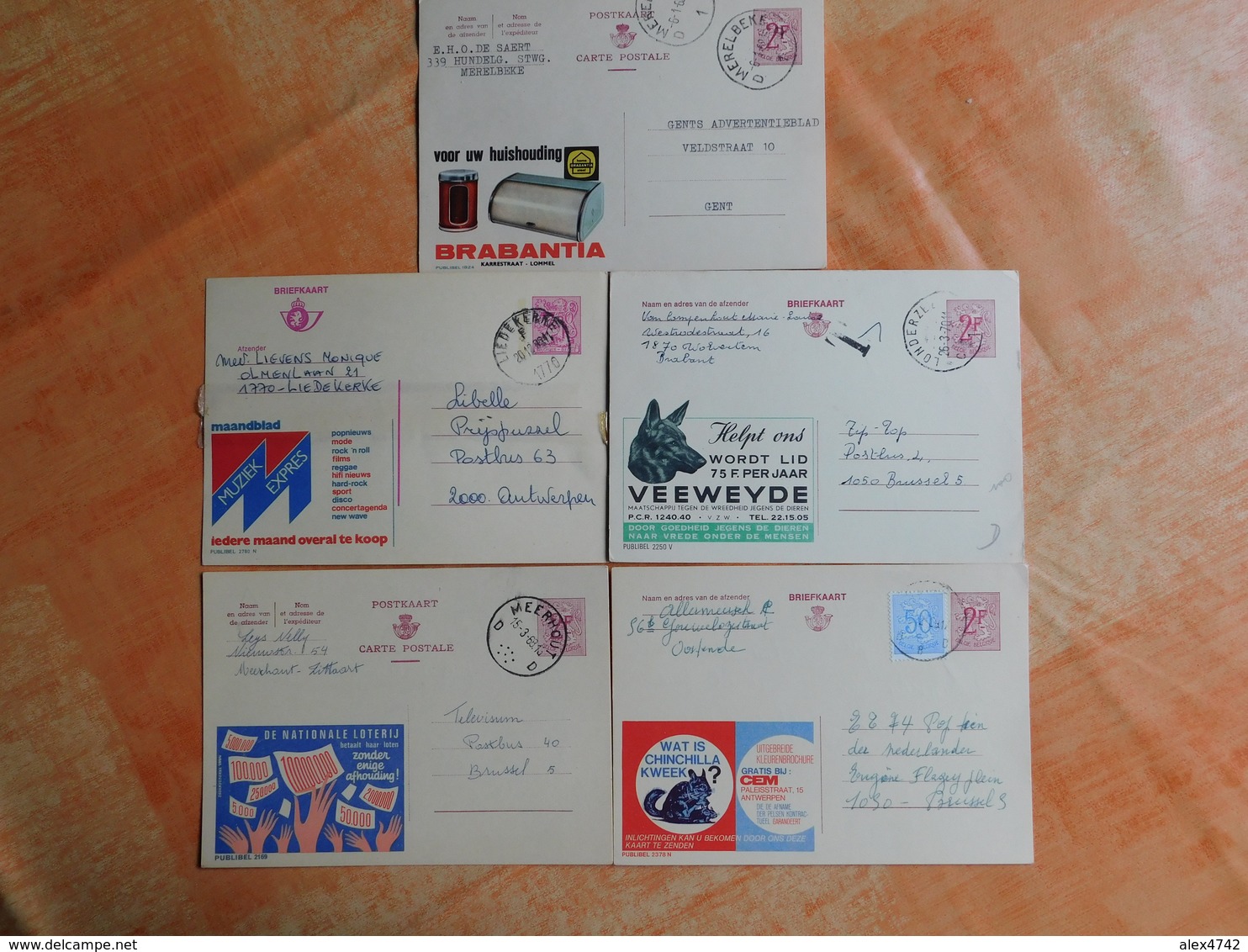 5 Entiers Postaux Publibel (L6) - Publibels