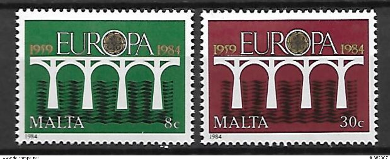 MALTE    -   1984 .   Y&T N° 685 / 686 **.   EUROPA  /  Pont.  Série Complète. - Malte