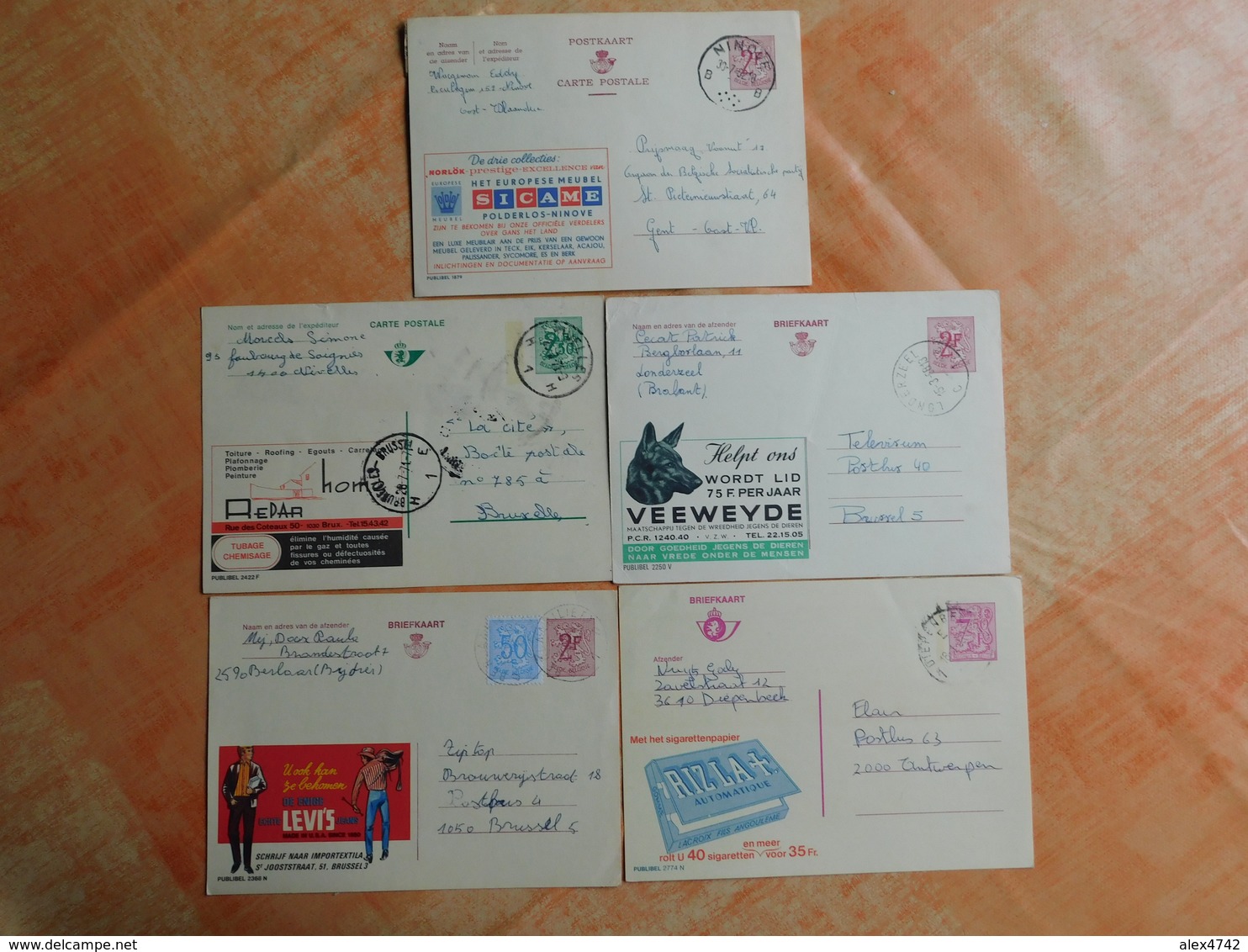 5 Entiers Postaux Publibel (L6) - Publibels