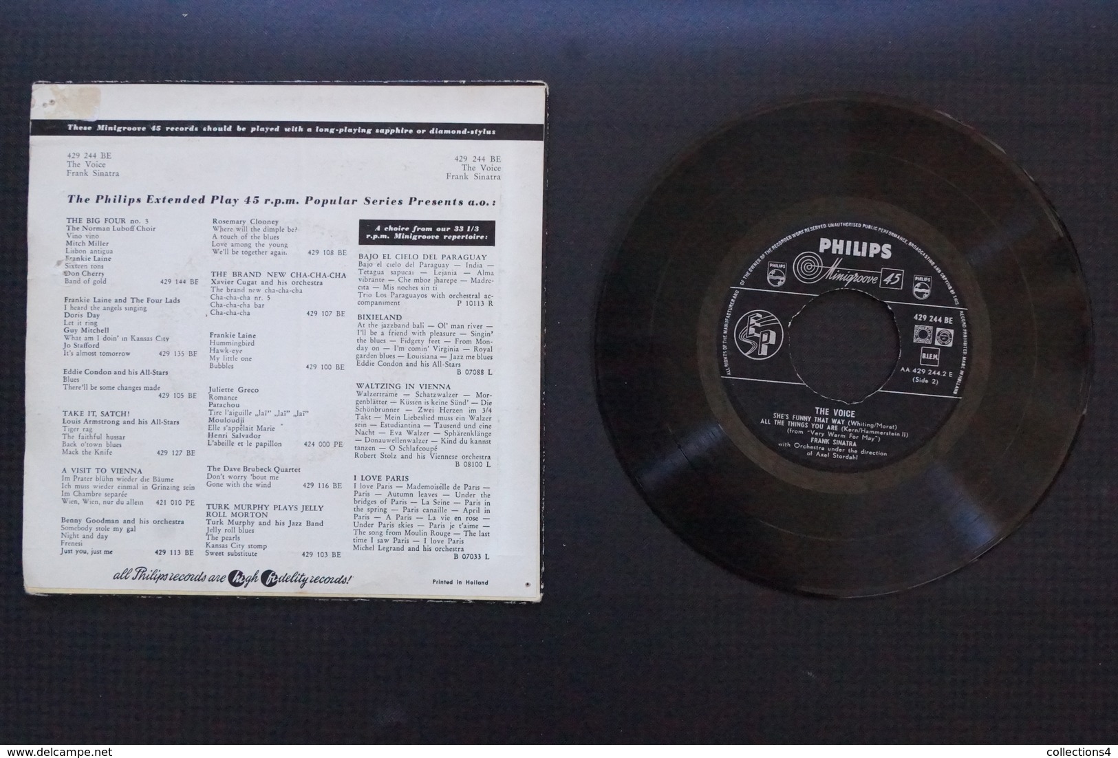 FRANK SINATRA  THE VOICE RARE EP HOLLANDAIS 1956 VALEUR ++ - 45 T - Maxi-Single