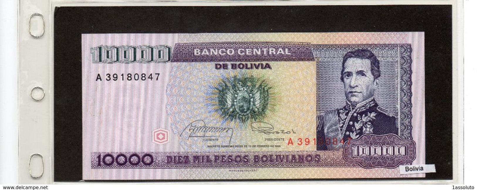 Banconota Bolivia 10000 Pesos Bolivianos - Bolivië