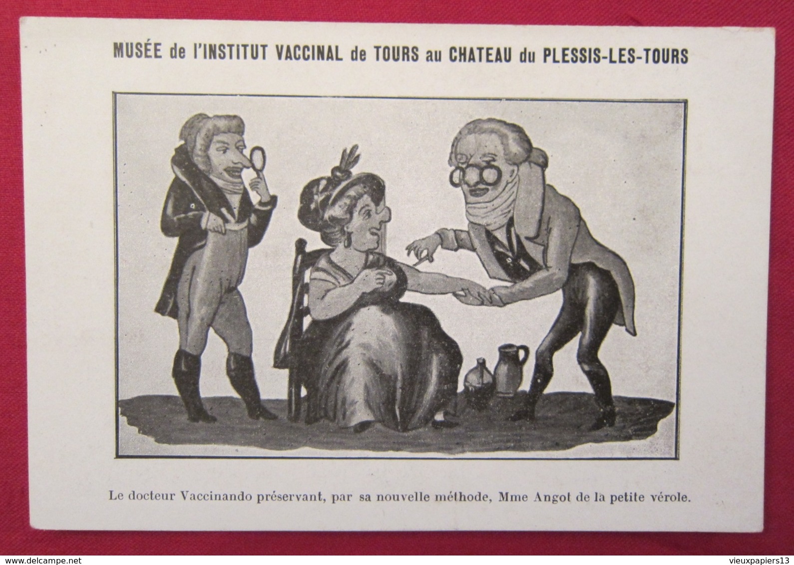 Petite Carte Calendrier 1908 Musée De L'Institut Vaccinal De Tours Au Château De Plessis-les-Tours - Mme Angot Vérole - Small : 1901-20