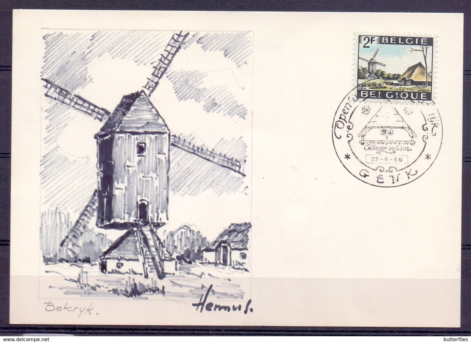 Windmolens - Belgie - Bokrijk - Openluchtmuseum - 22-6-68 - Zie Scan - Genk