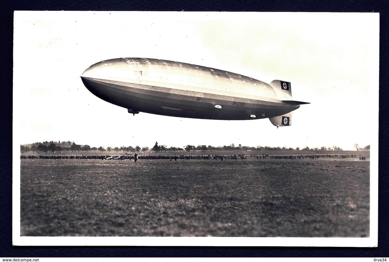 POSTE AÉRIENNE PAR ZEPPELIN HINDENBURG 1936- CARTE SOUVENIR VOYAGE RHEIN-MAIN- 8-6-36- 2 SCANS - Airmail & Zeppelin