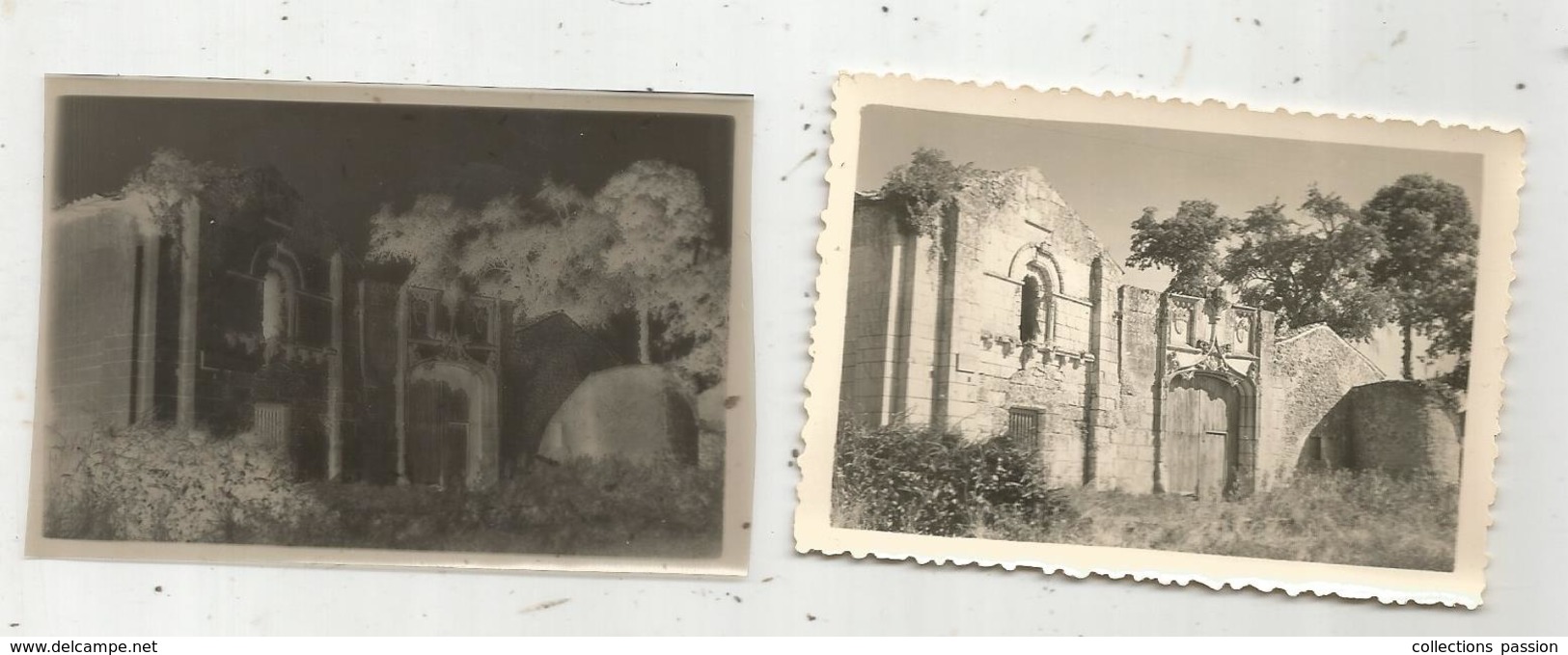 Photographie Et Son Négatif , 9 X 6 , NOUAILLE ,Vienne ,prieuré D'Availle ,portail - Lieux