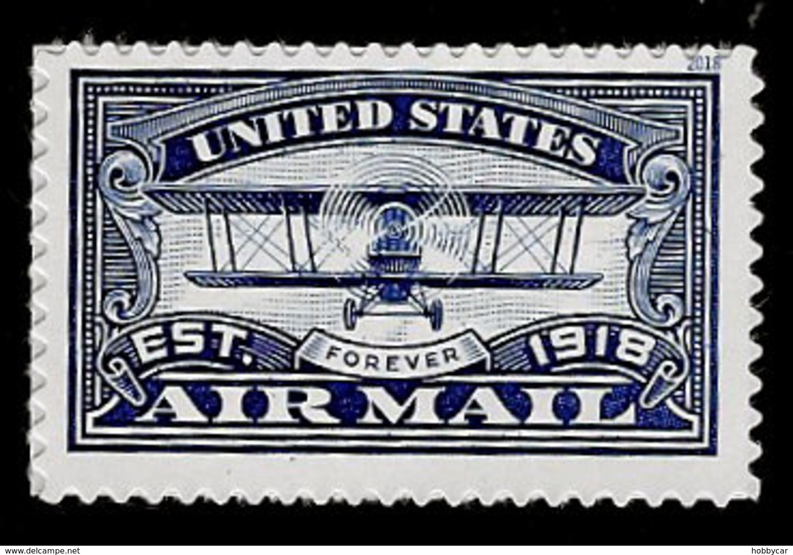 USA, 2018, 5281,Airmail, Blue, Single Forever, MNH, VF - Unused Stamps