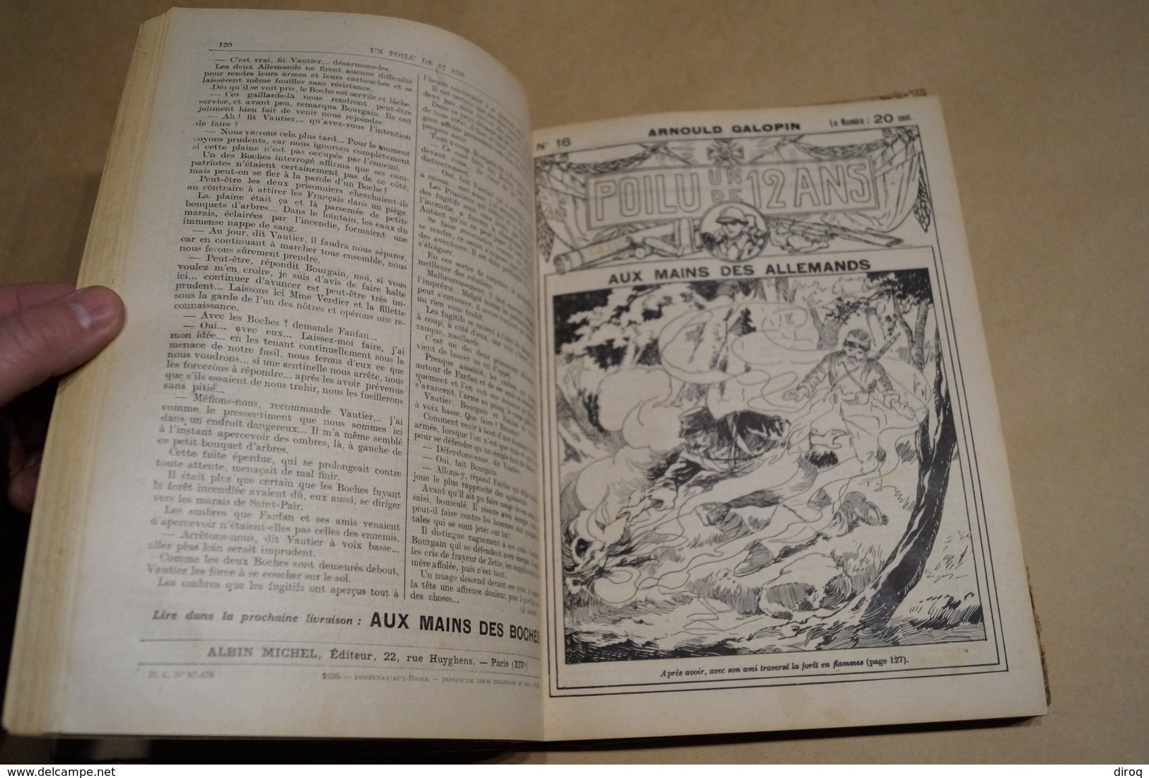 RARE,bel ouvrage complet guerre 14-18,un poilu de 12 ans,par Arnold Galopin,du N° 1 au 50,bel état de collection