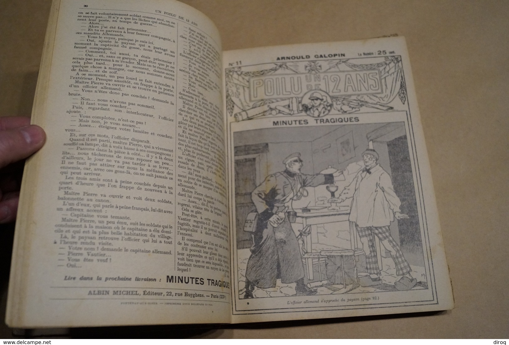 RARE,bel ouvrage complet guerre 14-18,un poilu de 12 ans,par Arnold Galopin,du N° 1 au 50,bel état de collection