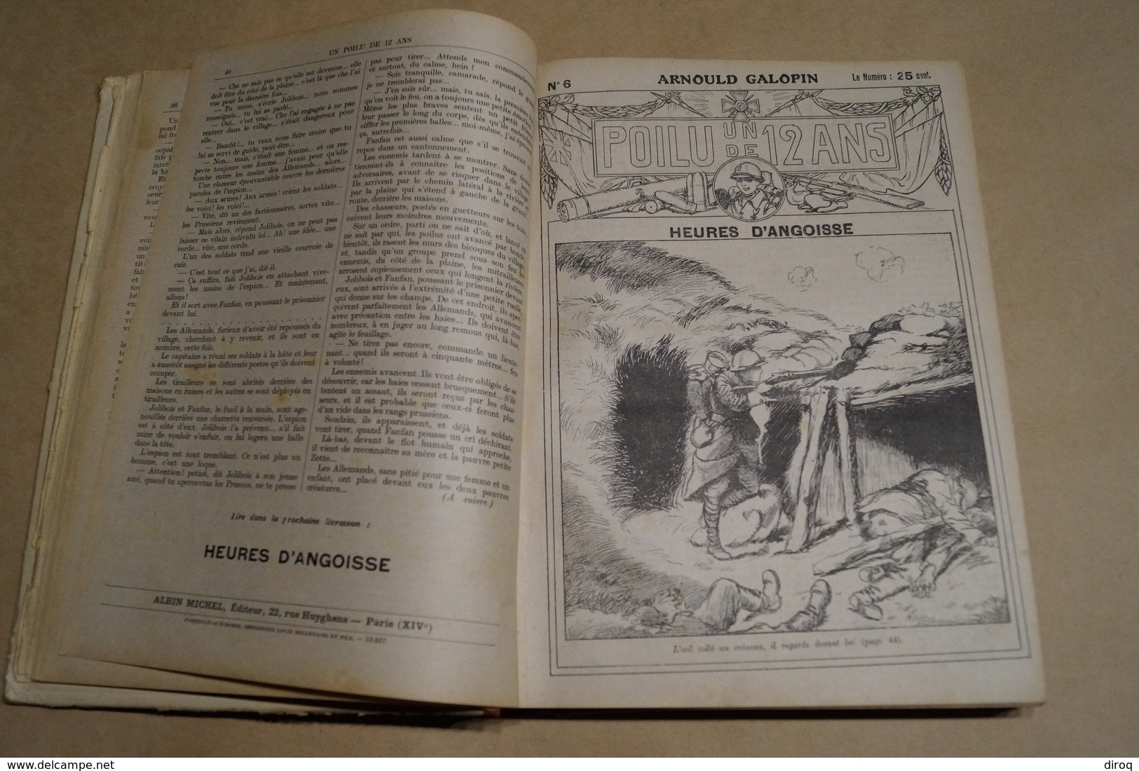 RARE,bel ouvrage complet guerre 14-18,un poilu de 12 ans,par Arnold Galopin,du N° 1 au 50,bel état de collection