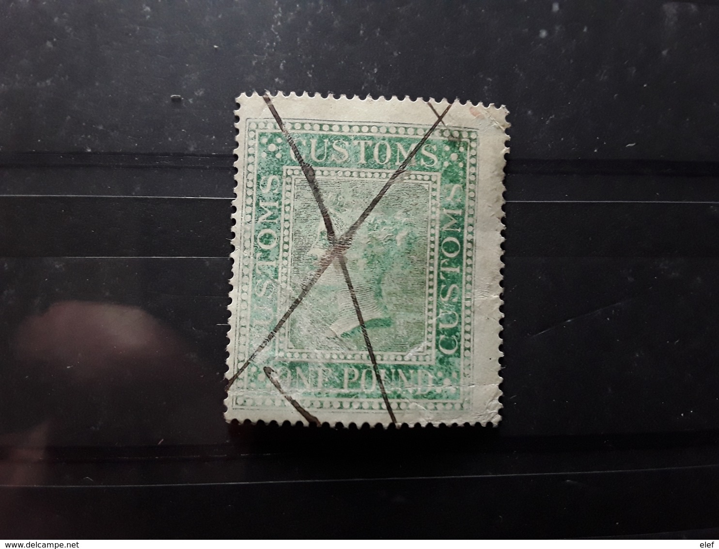 GB VICTORIA, CUSTOMS, One Pound £ 1 Vert  Obl Plume / Pen Cancel Btb - Fiscaux