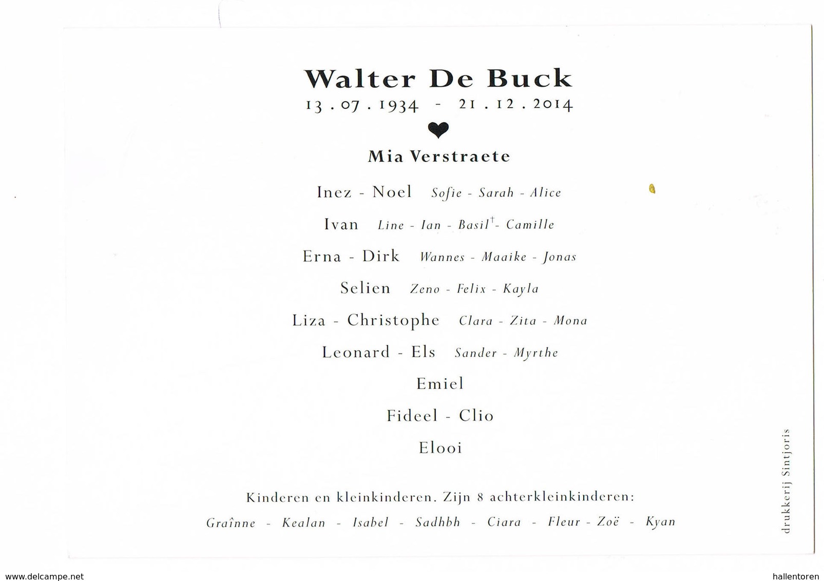 Antwerpen : 2014, Walter De Buck ( 2 Scans) - Images Religieuses