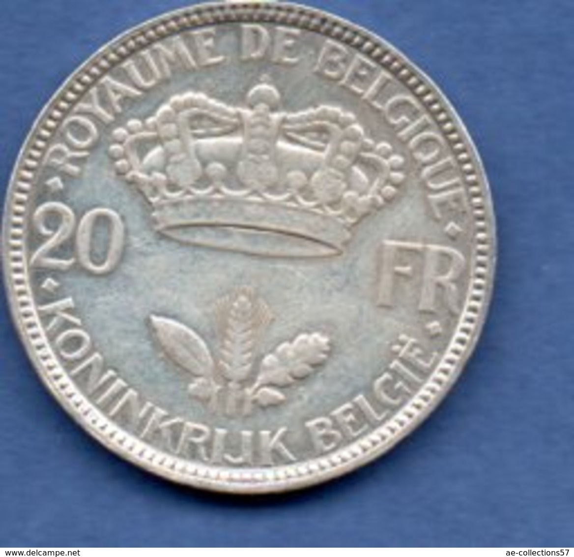 Belgique  -  20 Francs 1935  -  état  TTB - 20 Francs