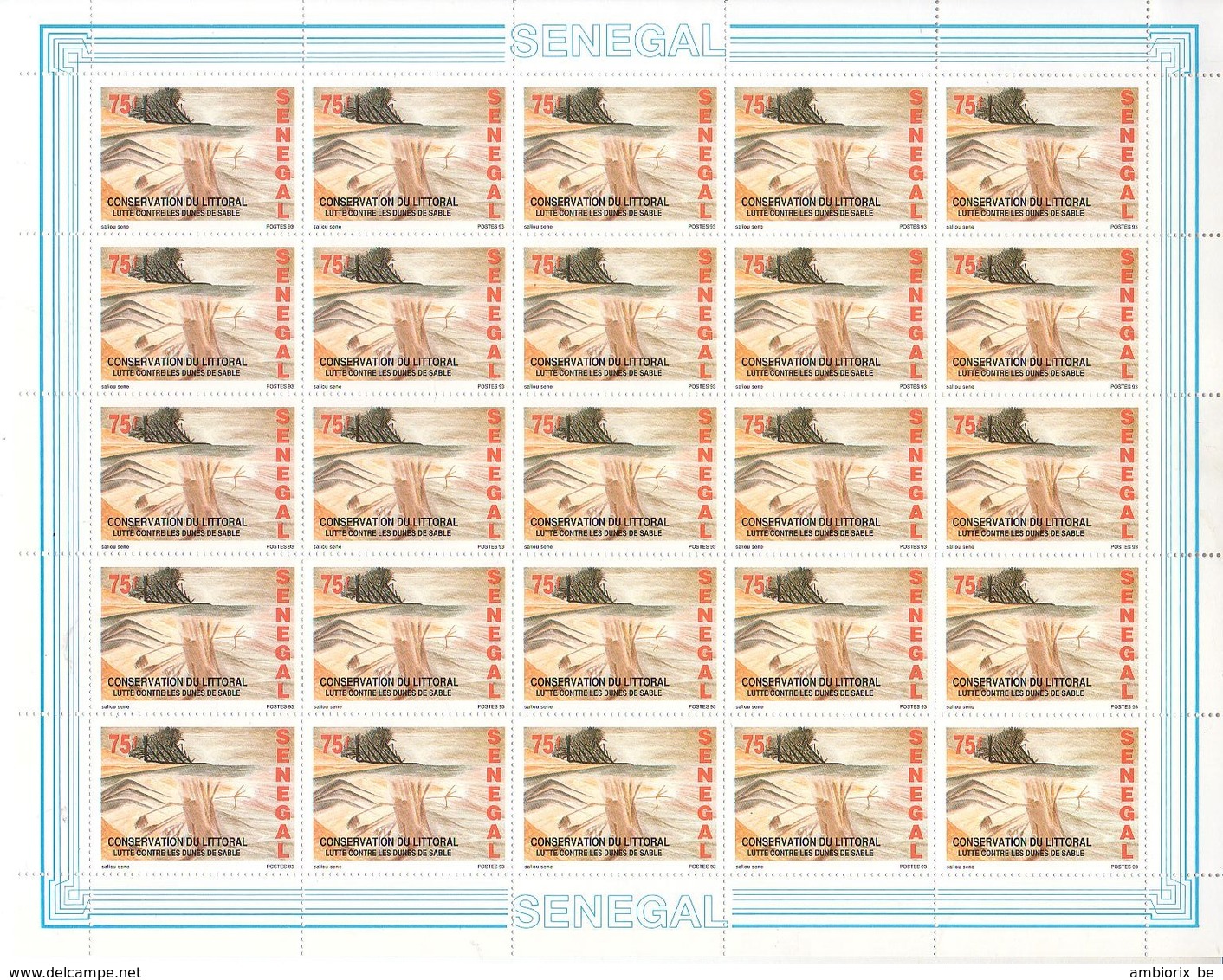 Sénégal - Feuillet De 25 Timbres - 1062 - Conservation Du Littoral - Sénégal (1960-...)