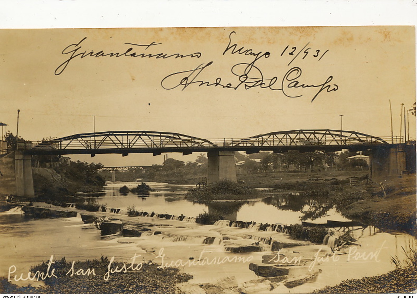 Real Photo Guantanamo Puente San Justo  1931  Edicion Medrano Y Ricardo - Cuba