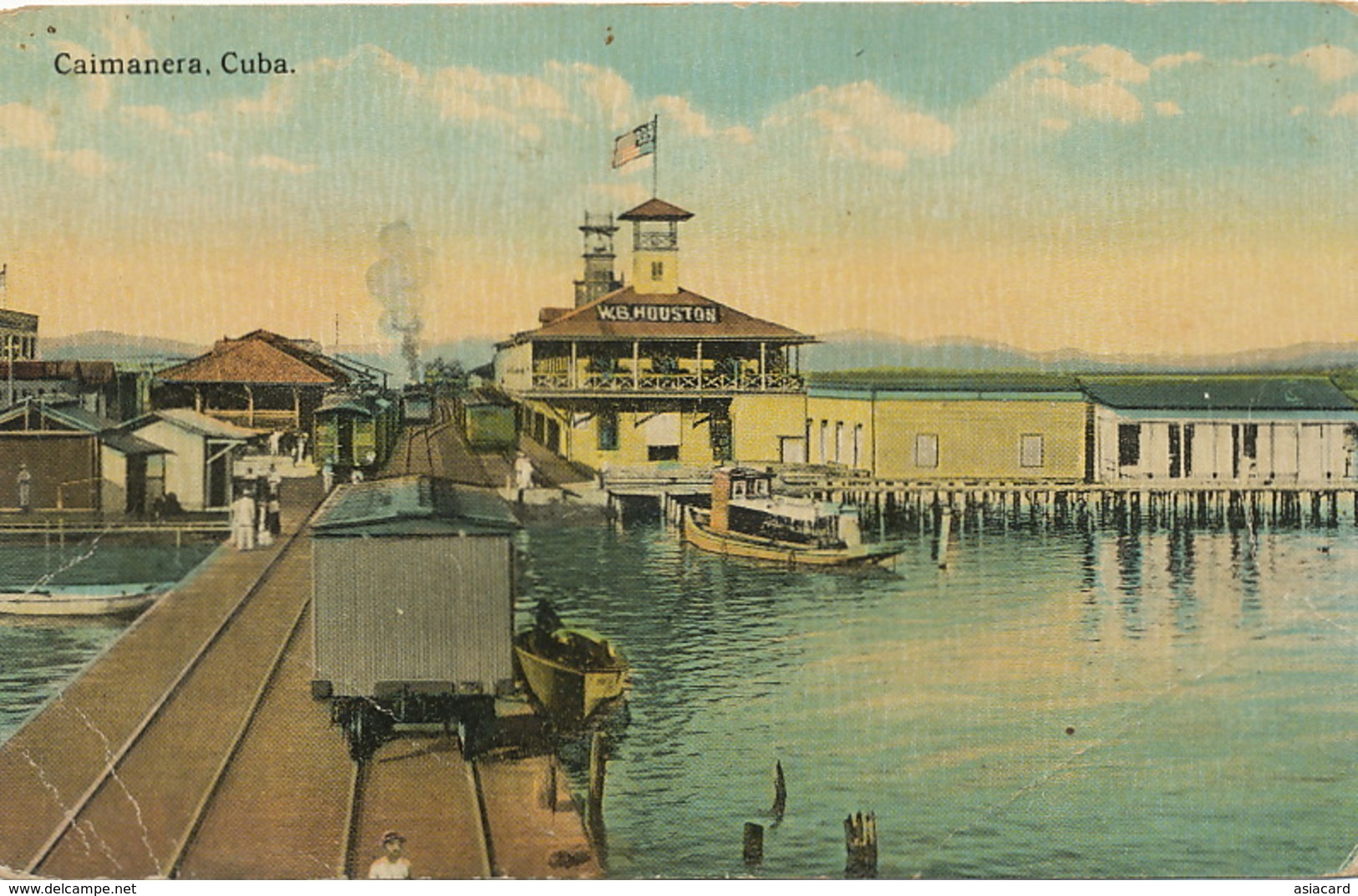 Caimanera Guantanamo Wharf Train  W.B. Houston  Some Creases - Cuba