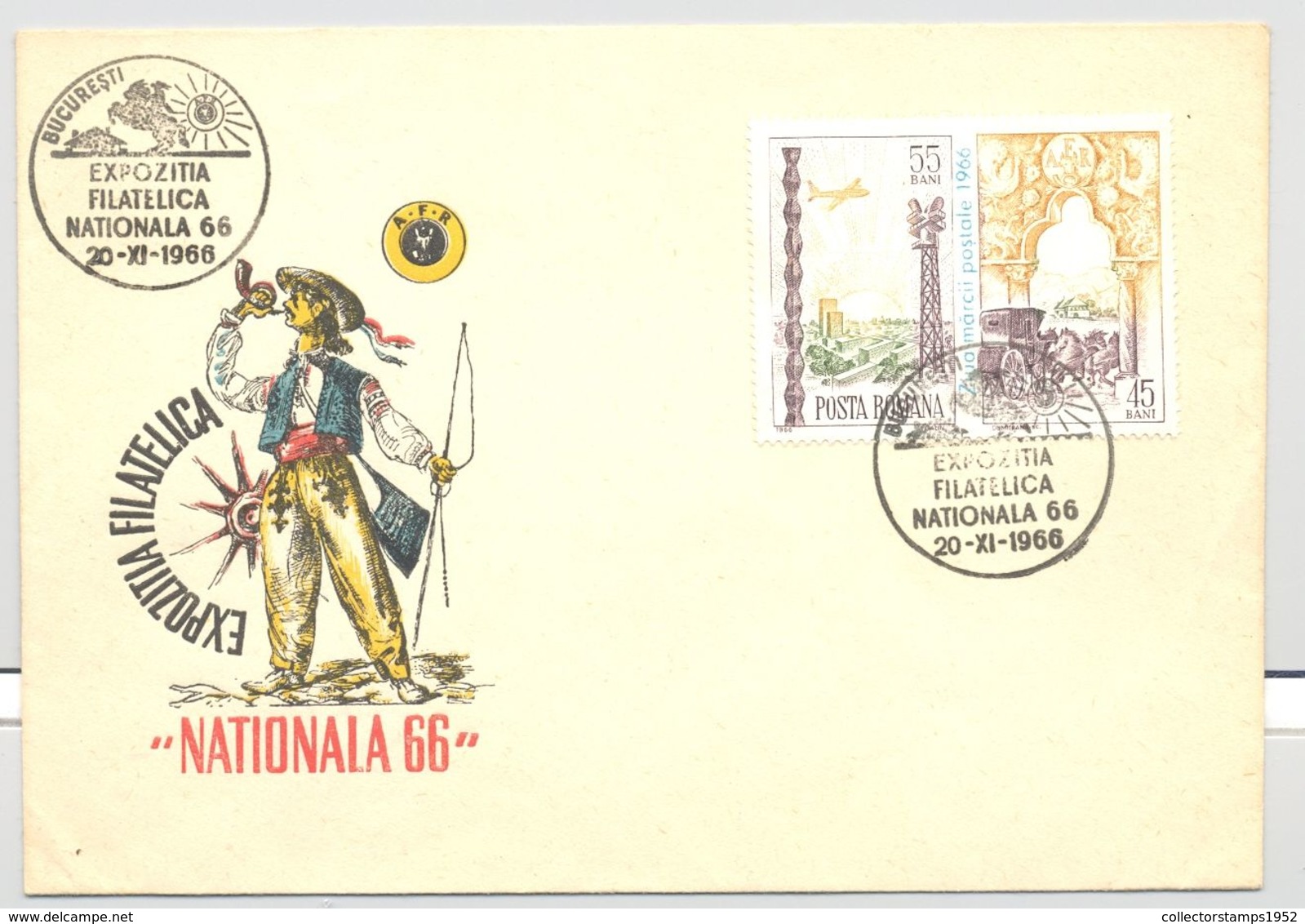 74571- NATIONAL PHILATELIC EXHIBITION, SPECIAL COVER, 1966, ROMANIA - Lettres & Documents