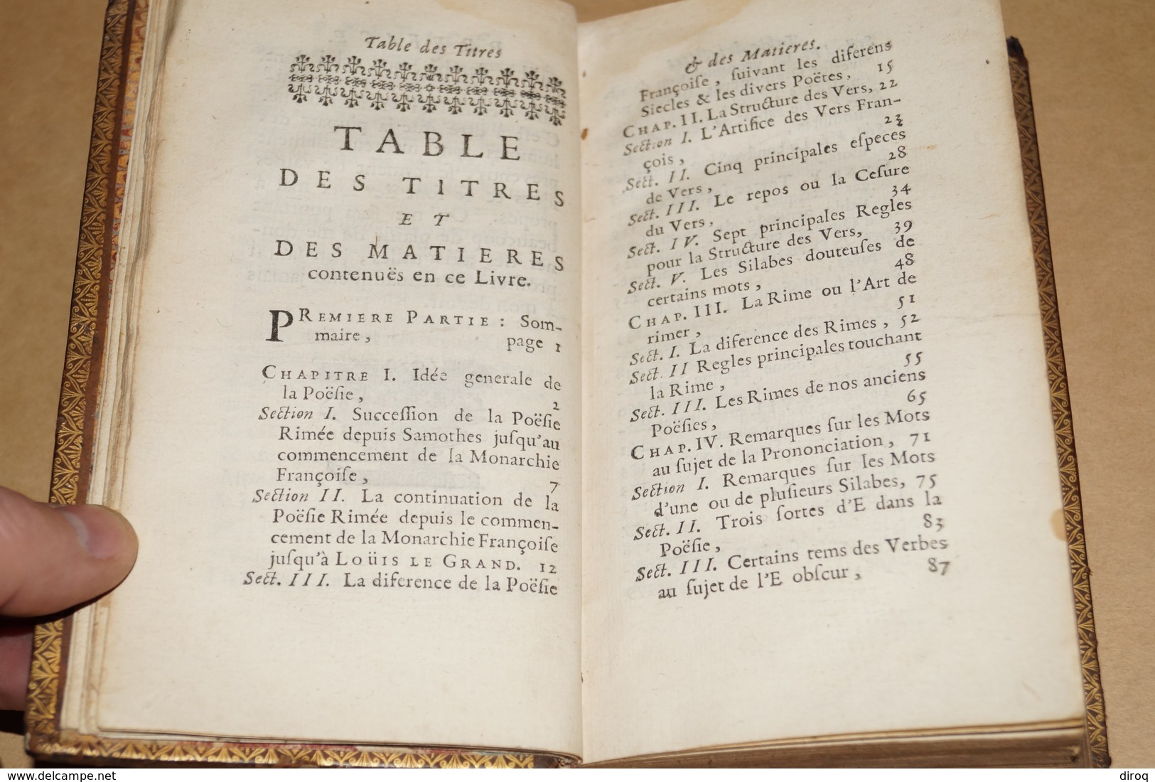 RARE,1694,l'Art De La Poésie,idée De La Musique,par Le Sieur De La Croix,complet 662 Pages,17 Cm./ 10 Cm.complet - Before 18th Century