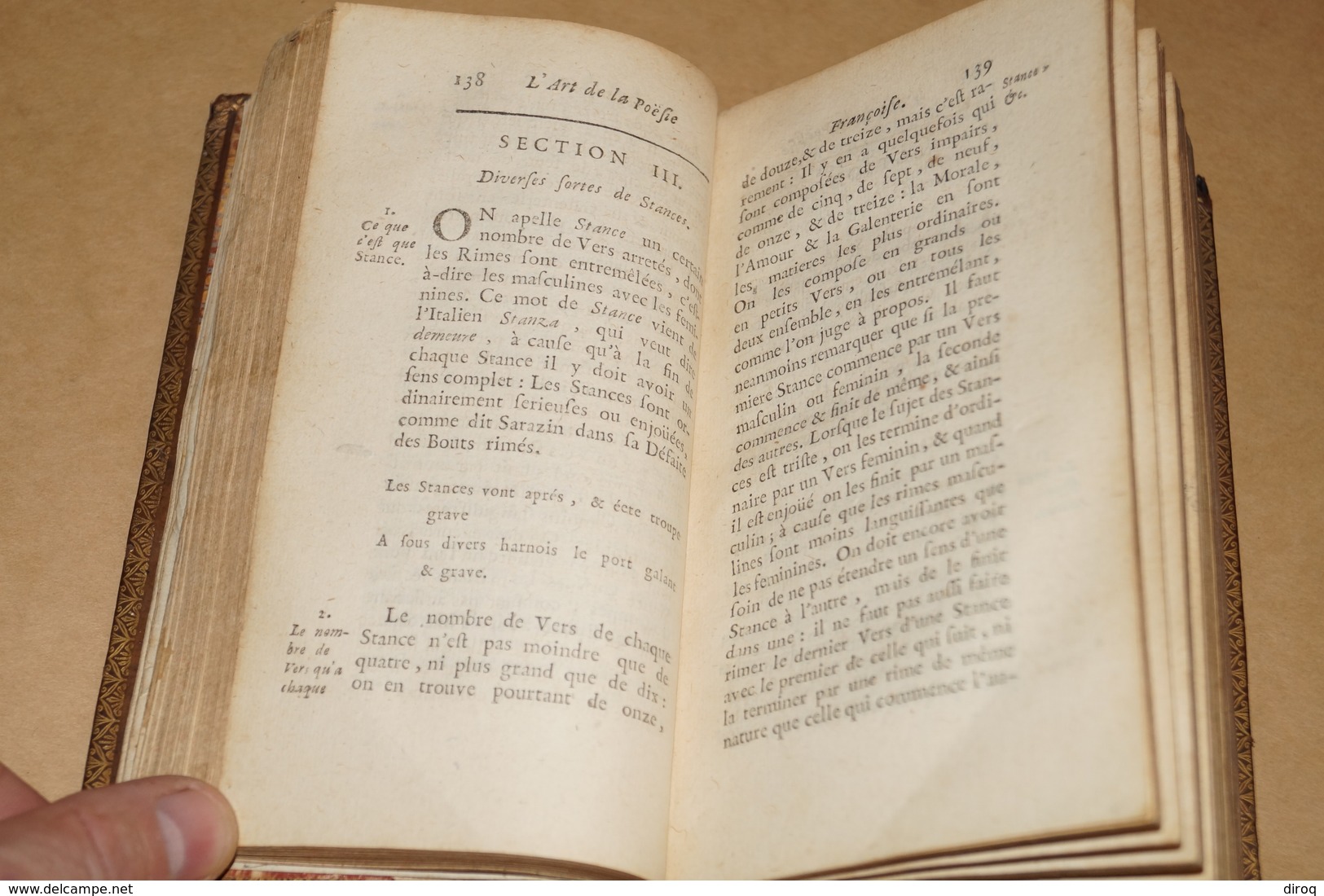 RARE,1694,l'Art de la poésie,idée de la musique,par le sieur De La Croix,complet 662 pages,17 Cm./ 10 Cm.complet