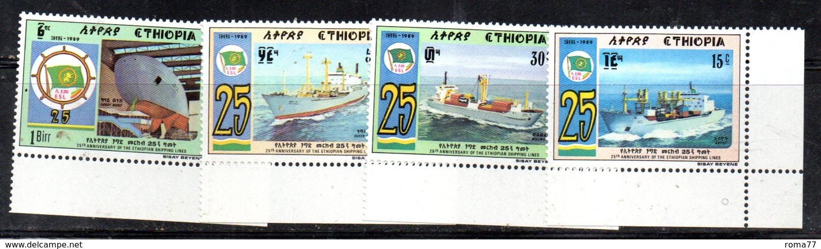 ETP239 - ETIOPIA 1988,  Yvert  N. 1242/1245 ***   ESI - Etiopia