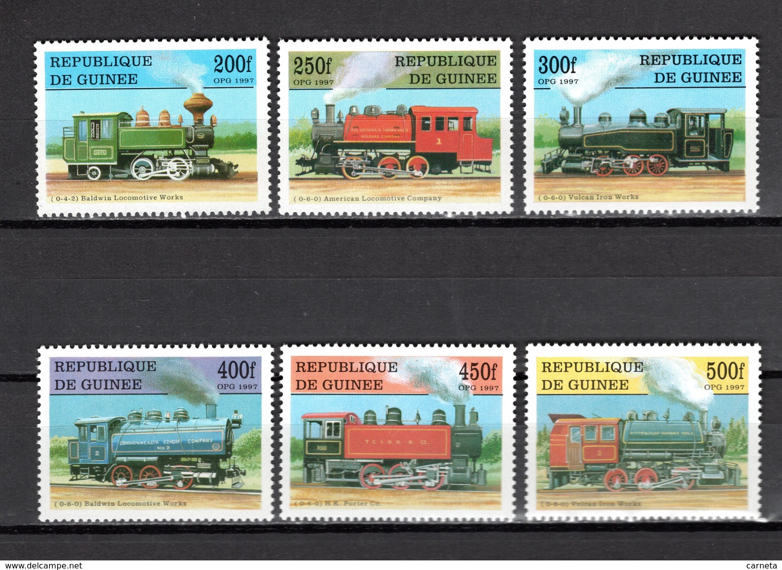 GUINEE N° 1129 à 1134  NEUFS SANS CHARNIERE COTE 11.00€ TRAINS  VOIR DESCRIPTION - Guinée (1958-...)