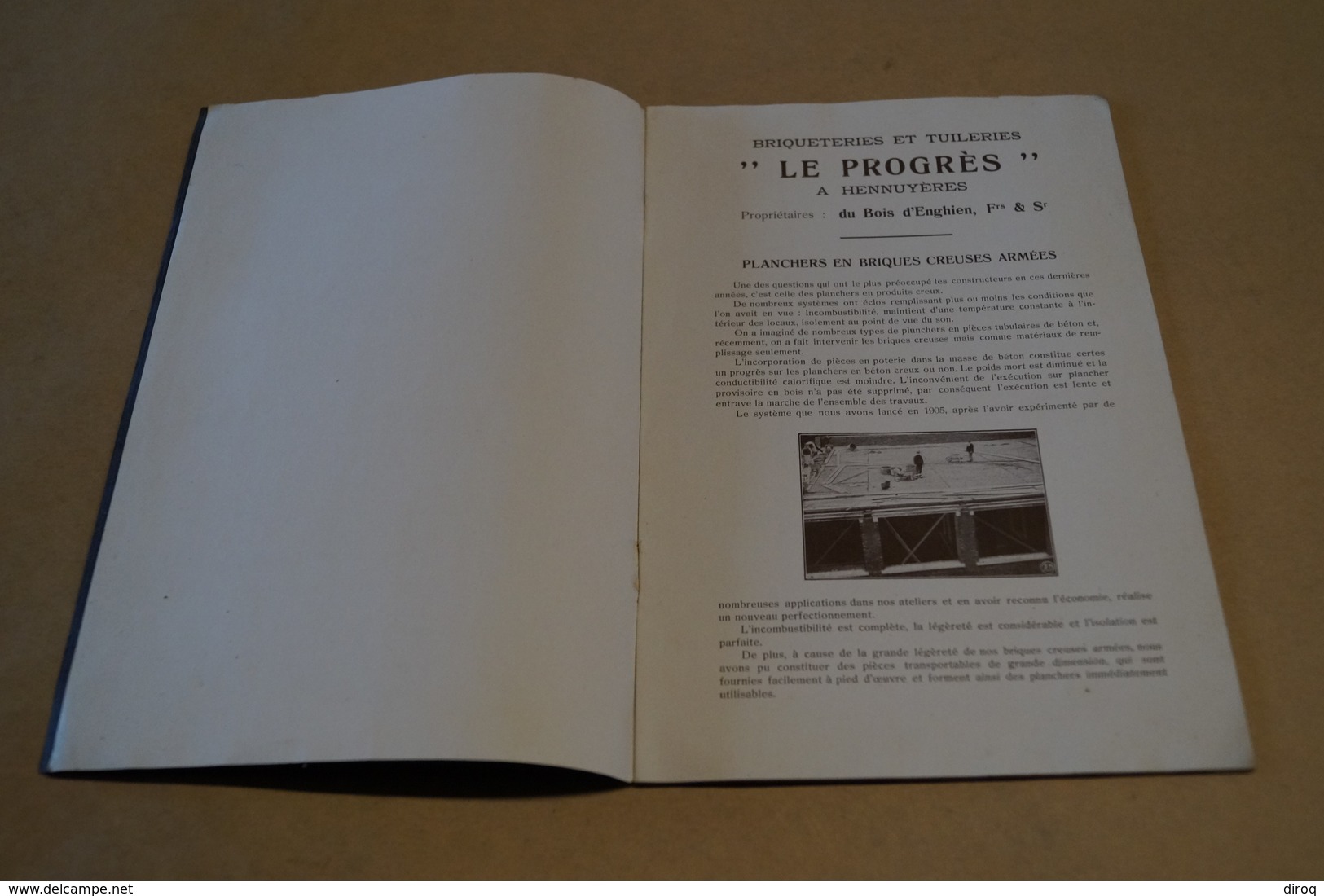 Catalogue D'Usine,Thuillerie Et Briqueteries Du Progrès à Hennuyères,complet + Photo D'incendie,24 Cm. Sur 16 Cm. - Autres & Non Classés