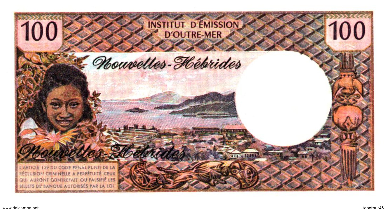 Billets >Nouvelle Hebride  100 Francs Type 1970 Qualité Neuf Cote 150 € - Vanuatu