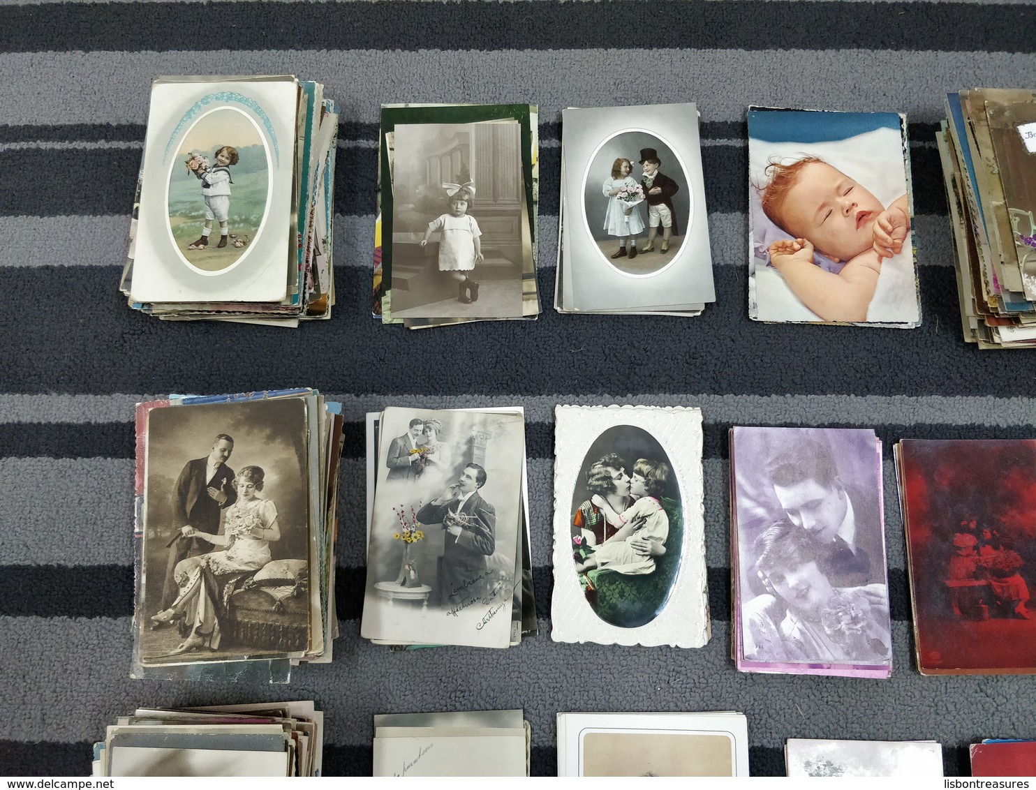 ANTIQUE HUGE LOT X 880 POSTCARDS + 5 BOOK MARKERS WITH COUPLES, WOMEN, MAN, CHILDREN, ANIMALS ILLUSTRATIONS ETC - 500 CP Min.