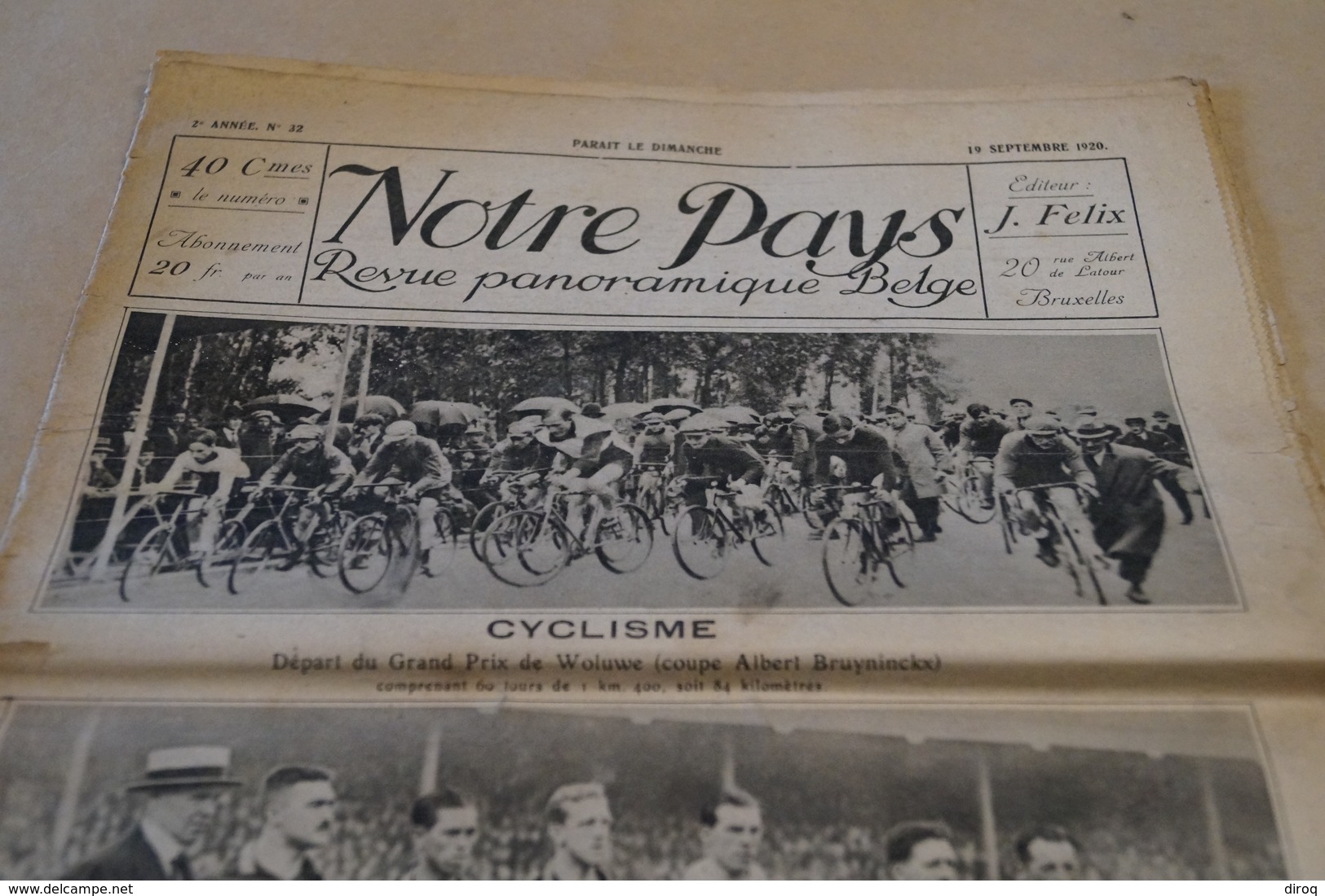 Cyclisme,ancienne Revue De Sport,Septembre 1920,Notre Pays,N° 32,complet - Cyclisme