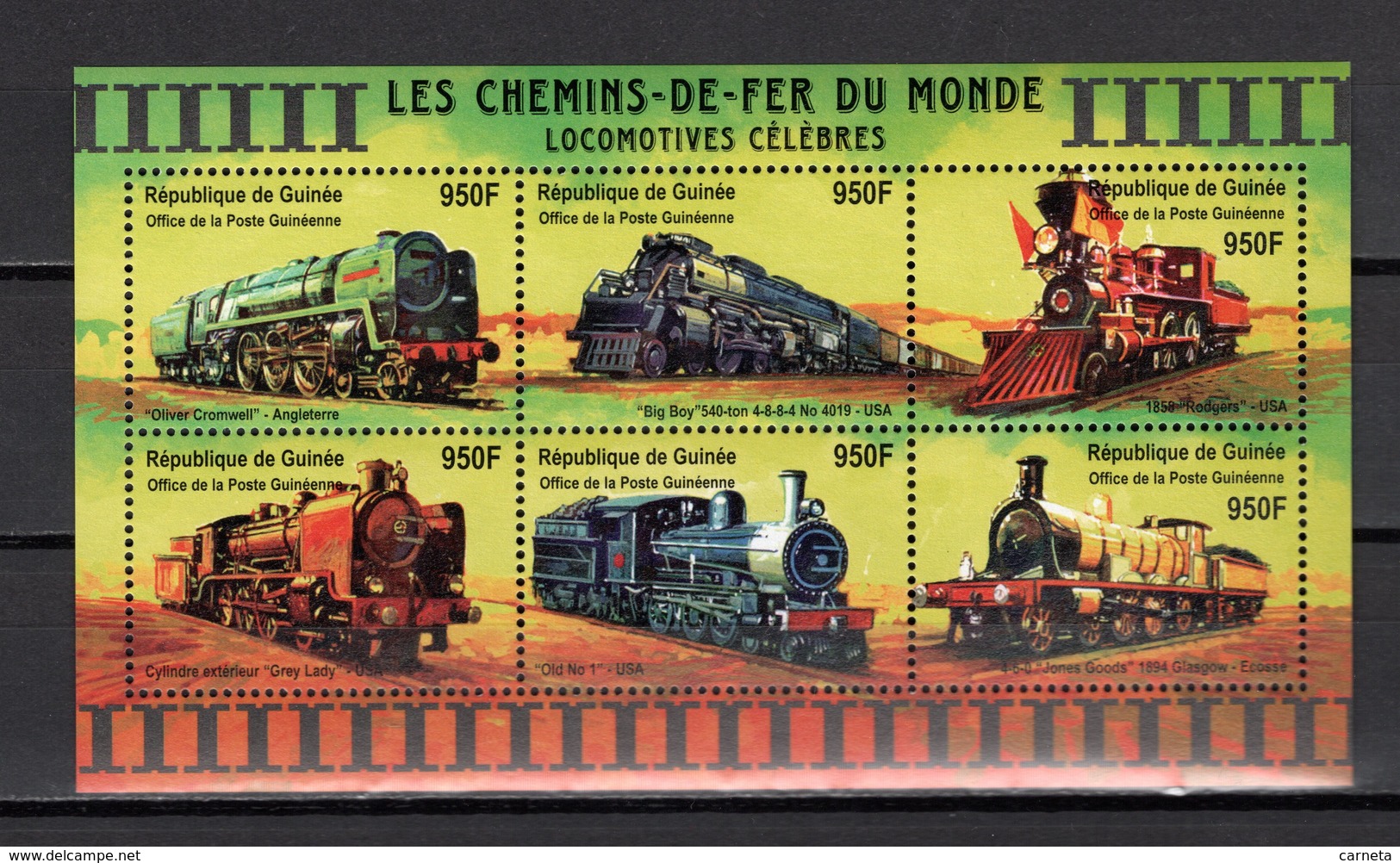 GUINEE N° 2150BP à 2150BU  NEUFS SANS CHARNIERE COTE 25.00€ TRAINS LOCOMOTIVES - Guinée (1958-...)