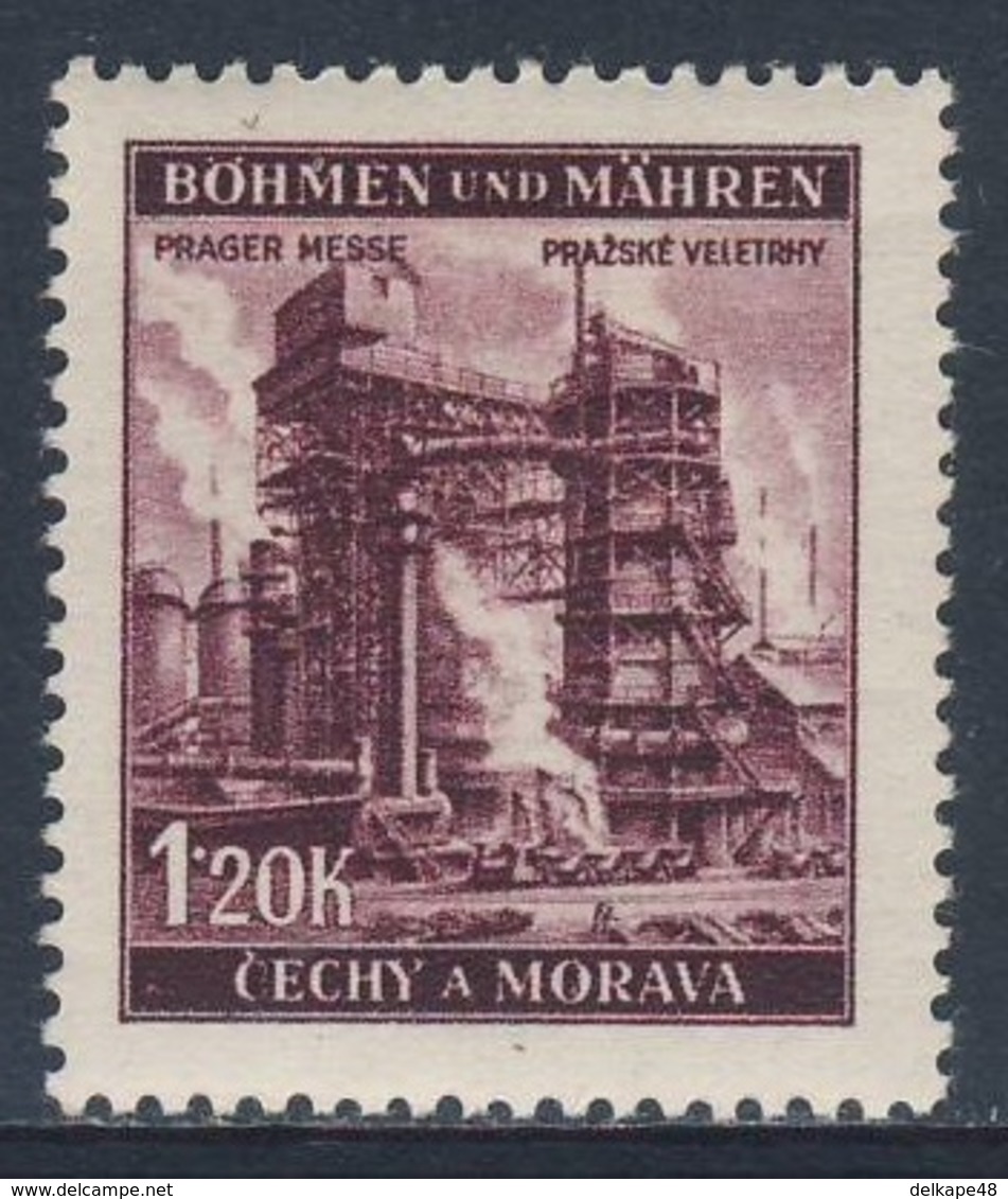Böhmen Und Mähren 1941 Mi 77 SG 66 * MH - Blast-furnace, Pilsen - Prague Fair / „Industrie“ (Hochofen) - Prager Messe - Fabrieken En Industrieën