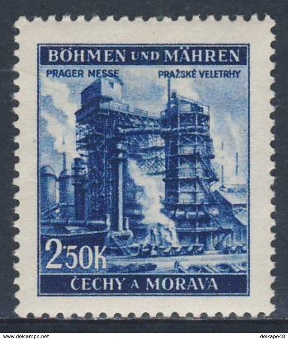 Böhmen Und Mähren 1941 Mi 78 SG 67 * MH - Blast-furnace, Pilsen - Prague Fair / „Industrie“ (Hochofen) - Prager Messe - Trains