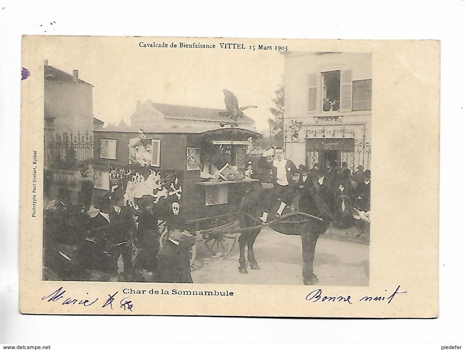 88 - Cavalcade De Bienfaisance VITTEL 15 Mars 1903. Char De La Somnambule - Contrexeville