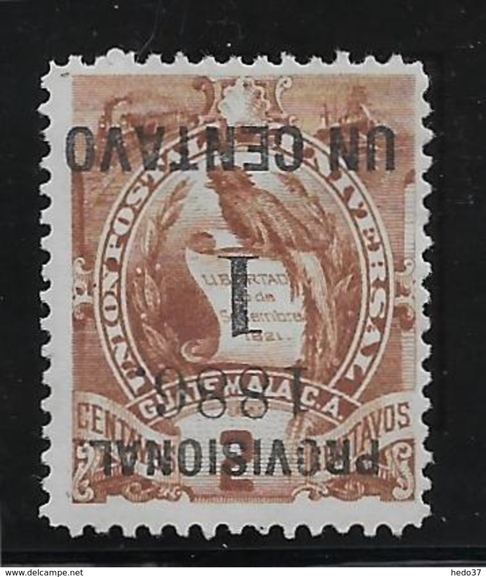 Guatemala N°43a - Variété Surcharge Renversée - Oiseaux - Neuf * Avec Charnière - TB - Guatemala