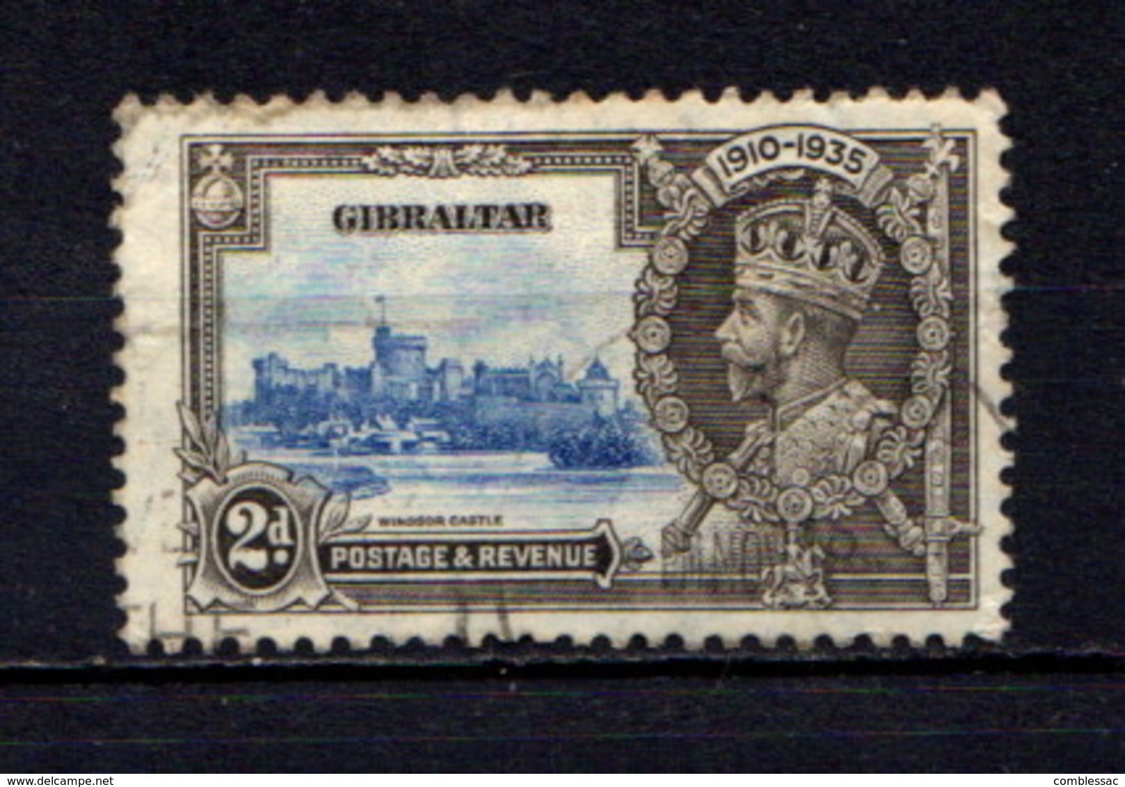 GIBRALTAR    1935    Silver  Jubilee   2d  Ultramarine  And  Grey  Black    USED - Gibraltar