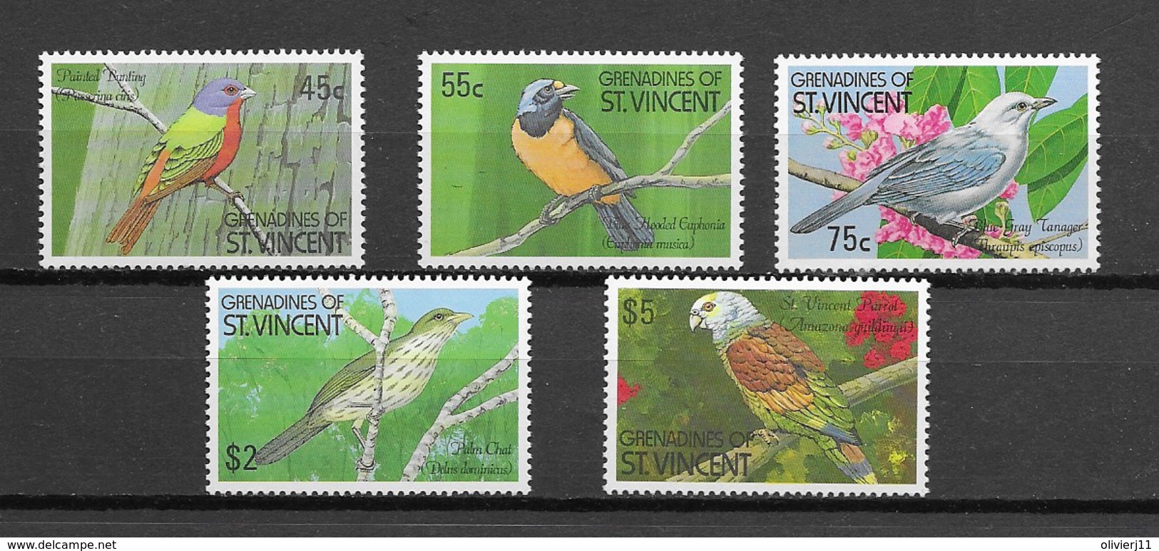 GRENADINES DE St VINCENT Oiseaux  N° 639A à 639E Neufs** Cote 12€ - Other & Unclassified