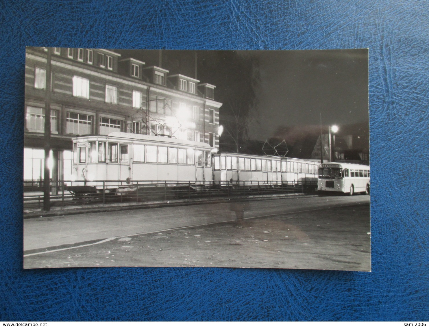 PHOTO TRAIN  TRAMWAYS DE VALENCIENNES GARE DU HAINAUT  BELGIQUE 18/04/64 PHOTO M.GEIGER - Trains