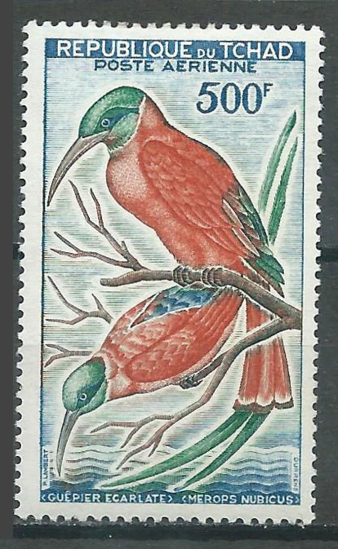 Tchad Poste Aérienne YT N°6 Oiseau Guêpier écarlate Neuf/charnière * - Tchad (1960-...)